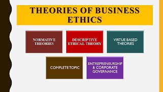 THEORIES OF BUSINESS ETHICS [upl. by Letnoj]