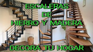 ESCALERAS EN HIERRO Y MADERA 🏠🏠 DECORA TU HOGAR🏠🏠 [upl. by Alis]