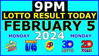 9pm Lotto Result Today February 5 2024 Monday [upl. by Ael478]