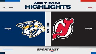 NHL Highlights  Predators vs Devils  April 7 2024 [upl. by Erasmus]