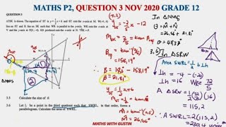 ANALYTICAL GEOMETRY past paper Q36 GRADE 12 [upl. by Nywrad710]