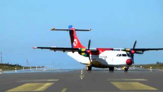 DAT ATR42 landing at Stord Airport [upl. by Kenway]