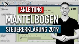 Mantelbogen Steuererklärung 2019 Elster ausfüllen  Steuererklärung 2019 selber machen Tutorial 2020 [upl. by Laidlaw]