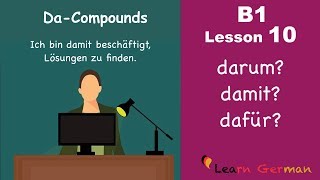 B1 Lesson 10  DaKomposita  DaCompounds  Learn German Intermediate [upl. by Anelliw584]