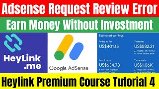 Heylinkme Google Adsense Require Review Error Solutions Tutorial  4 in Hindi Urdu Online Earning [upl. by Annair434]