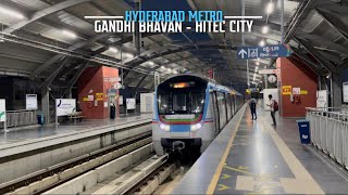 Hyderabad Metro in 4K  Gandhi Bhavan to Hitec City [upl. by Nneb]