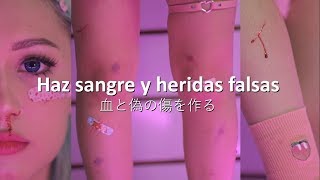 °FÁCIL Y BARATO°♡ ✰¿Cómo hacer heridas moretones y sangre falsa con maquillaje♡ ✰ [upl. by Ennovoj]