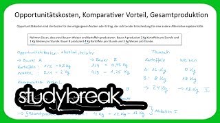 Opportunitätskosten Komparativer Vorteil Gesamtproduktion  Volkswirtschaftslehre [upl. by Sievert]