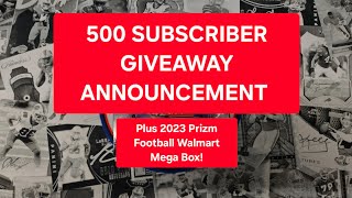 500 SUBSCRIBER GIVEAWAY ANNOUNCEMENT Plus a Prizm Mega Box Rip ENDED [upl. by Gnuhc]