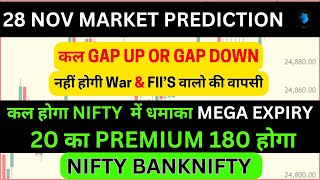 NIFTY EXPIRY 28 NOV BANKNIFTY ANALYSIS  BANKNIFTY tomorrow  TOMORROW MARKET PREDICTION BANKNIFTY [upl. by Ahsiuqal551]