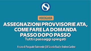 Assegnazioni provvisorie ATA come fare la domanda passo dopo passo [upl. by Paryavi364]