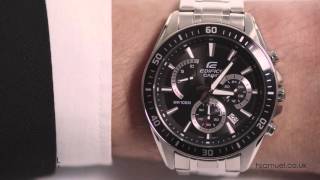 Casio Edifice Mens Black Dial Stainless Steel Watch EFR552D1AVUEF [upl. by Eellah843]