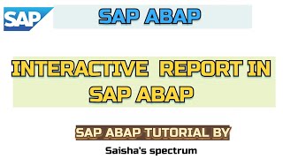 SAP ABAP Interactive report  events in interactive report learnsapyts hort sap abap shorts [upl. by Beatriz]