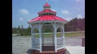 8x8 octagonal gazebo with cupola  red metal roof [upl. by Sternlight]