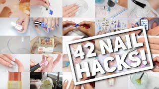 42 NAIL HACKS  Nail Art Hack Compilation [upl. by Bertle]