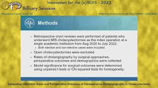 Comparing Utilization Rates and Perioperative Outcomes of Intraoperative Cholangiography in Chol [upl. by Regni]