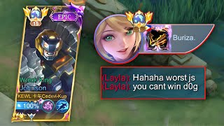 I MET TOP 1 GLOBAL LAYLA IN RANK😳Trashtalk gone wrong [upl. by Acenes]