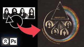 Recreating A Vintage Pink Floyd Graphic From Scratch [upl. by Anillek]