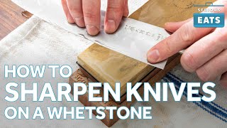 How to Sharpen a Knife on a Whetstone [upl. by Valsimot183]