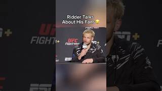 De Ridder Talks About His Fans😂 ufc mma mmanews fyp vegas100 [upl. by Adekahs]