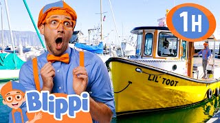 Blippi Goes on a Boat Taxi  Blippi  🚌Wheels on the BUS Songs  🚌Nursery Rhymes for Kids [upl. by Annelise168]