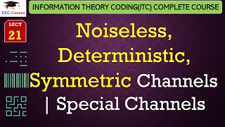 L21 Noiseless Deterministic Symmetric Channels  Special Channels  Information Theory Coding [upl. by Lazare843]