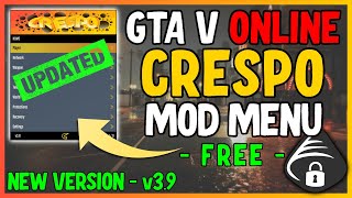 Crespo v39 Mod Menu  FREE GTA V Mod Menu  Nice Launcher  Easy Injection  Recovery  Tutorial [upl. by Anyotal]