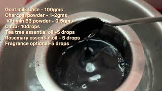 Making of charcoal soapMelt n pouroily skinDIY SOAPsoapmaking organic homemade soap [upl. by Hawk283]