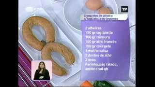 Receita quotCroquetes de alheira com tagliatelle de legumesquot  Praça da Alegria [upl. by Keynes537]