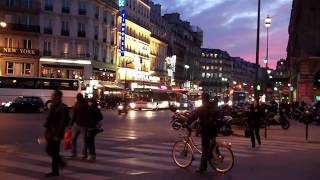 Paris le soir à la gare SaintLazare [upl. by Georas]