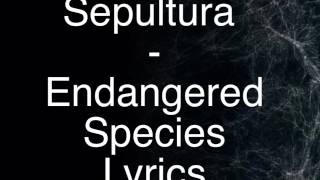 Sepultura  Endangered species lyrics [upl. by Ana]