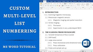 How to create amp modify Multilevel list in Word Step by step tutorial on heading numbering in Word [upl. by Crawley]