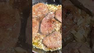 Filet Mignon with Mustard and Onion Sauce recipe foodshorts filetmignon [upl. by Iffar495]