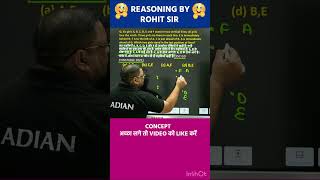 🔥SITTING ARRANGEMENT  REASONING BY ROHIT SIR  shorts ssc reasoning exam radianmensa sscgd [upl. by Ymeon]