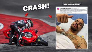 Franco Morbidelli Suffers Serious Accident at Portimao Test  MotoGP 2024 [upl. by Etessil773]