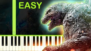 GODZILLA MINUS ONE THEME  EASY Piano Tutorial [upl. by Colette]