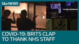 Brits clap to thank NHS workers for help during coronavirus outbreak  ITV News [upl. by Nicolais621]