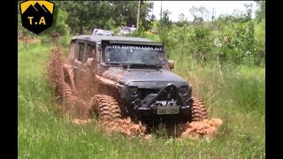 Wrangler Vitara Hilux e Troller  Trilha 4x4 na lama e nas Pedras [upl. by Nylyoj250]