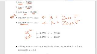 Lognormal Distribution  Percentiles Worked Example [upl. by Acinad]