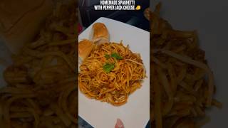 Spaghetti Topped With Pepper Jack Cheese For All The Cheese Lovers [upl. by Arrik710]