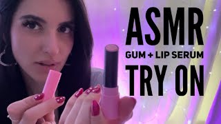 ASMR Gum Chewing and Trying On Lip Serums 💋 🍬 [upl. by Yauqaj654]