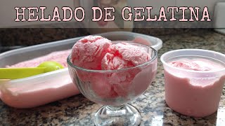 HELADO de frutilla hecho con GELATINA  Receta de helado casero super fácil  Como hacer en 3 PASOS [upl. by Malinin]