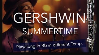 GERSHWIN  SUMMERTIME  PLAYALONG FOR BbCLARINET DIFFERENT TEMPI [upl. by Trik]