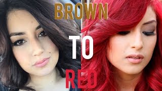 From Brown Hair to Bright Red Hair without Bleach [upl. by Pillihp]