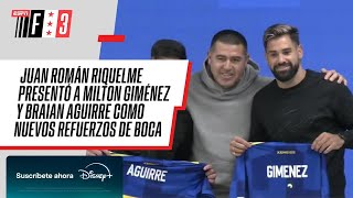 ¡LA PRESENTACIÓN DE MILTON GIMÉNEZ Y BRAIAN AGUIRRE COMO NUEVOS REFUERZOS DE BOCA EN ESPNF3 [upl. by Dolf]