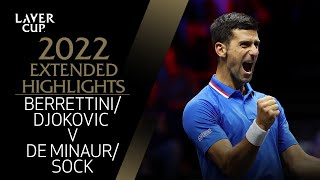 DjokovicBerrettini v de MinaurSock Extended Highlights  Laver Cup 2022 [upl. by Larina]