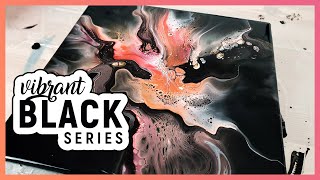 BLACK amp ROSE  WAUW Vibrant Black Series 1  Dutch Acrylic pouring Abstract Fluid painting [upl. by Arihsan877]