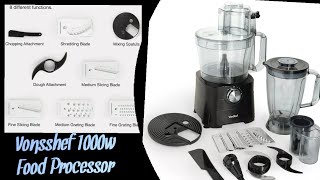 howto use Vonshef vonHaus1000w foodprocessor foodpreparation for coleslawsalad Part2 [upl. by Eilarol]