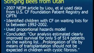 Joel Frader  Lung Transplantation for Children with Cystic Fibrosis Jan 30 2013 [upl. by Eelamme]