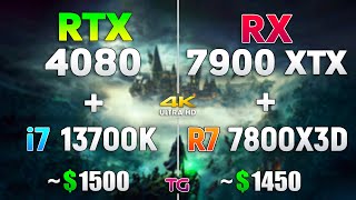 RX 7900 XTX  Ryzen 7 7800X3D vs RTX 4080  i7 13700K  Test in 8 Games [upl. by Bullough]